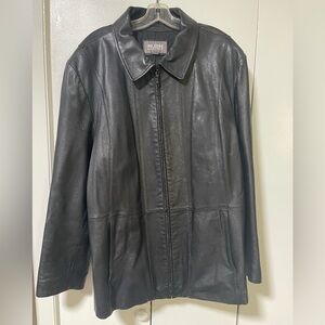 Vintage 90s Wilsons Leather Black Jacket